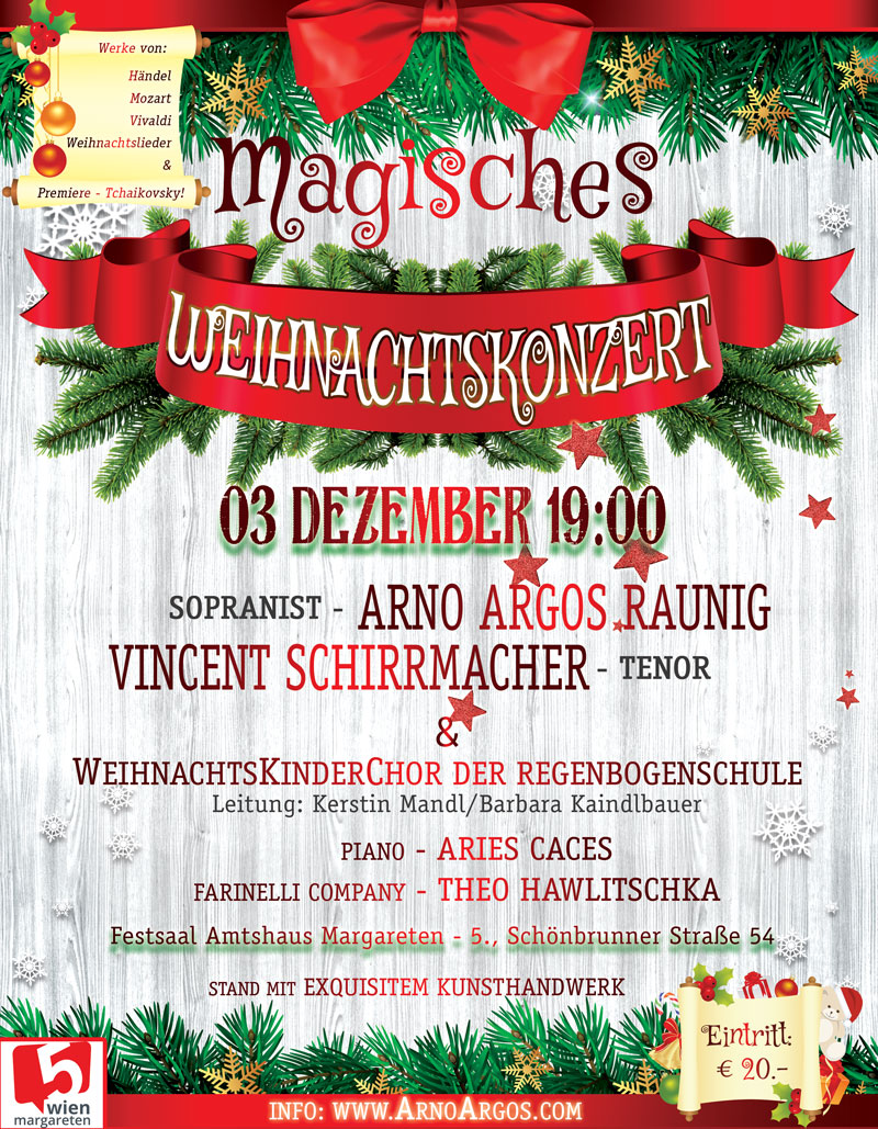 Magisches Weihnachtskonzert in Wien 3.12.2019