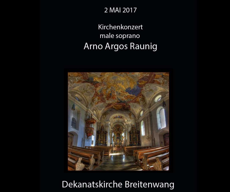 Solo Konzert Arno Argos Raunig Dekanatskirche Breitenwang 2 mai 2017